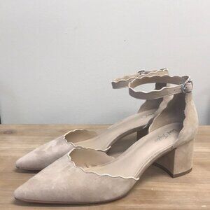 Lord & Taylor Madia Scalloped Suede Pumps